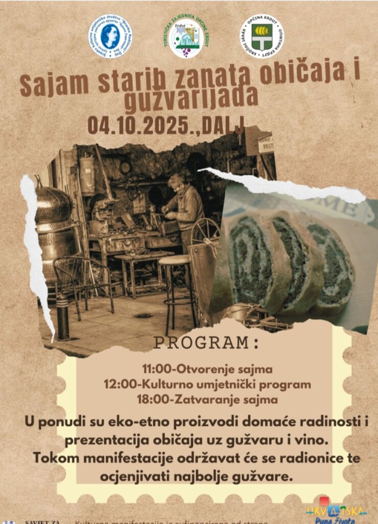 Sajam starih zanata običaja i gužvarijada 04.10.2025. – DALJ